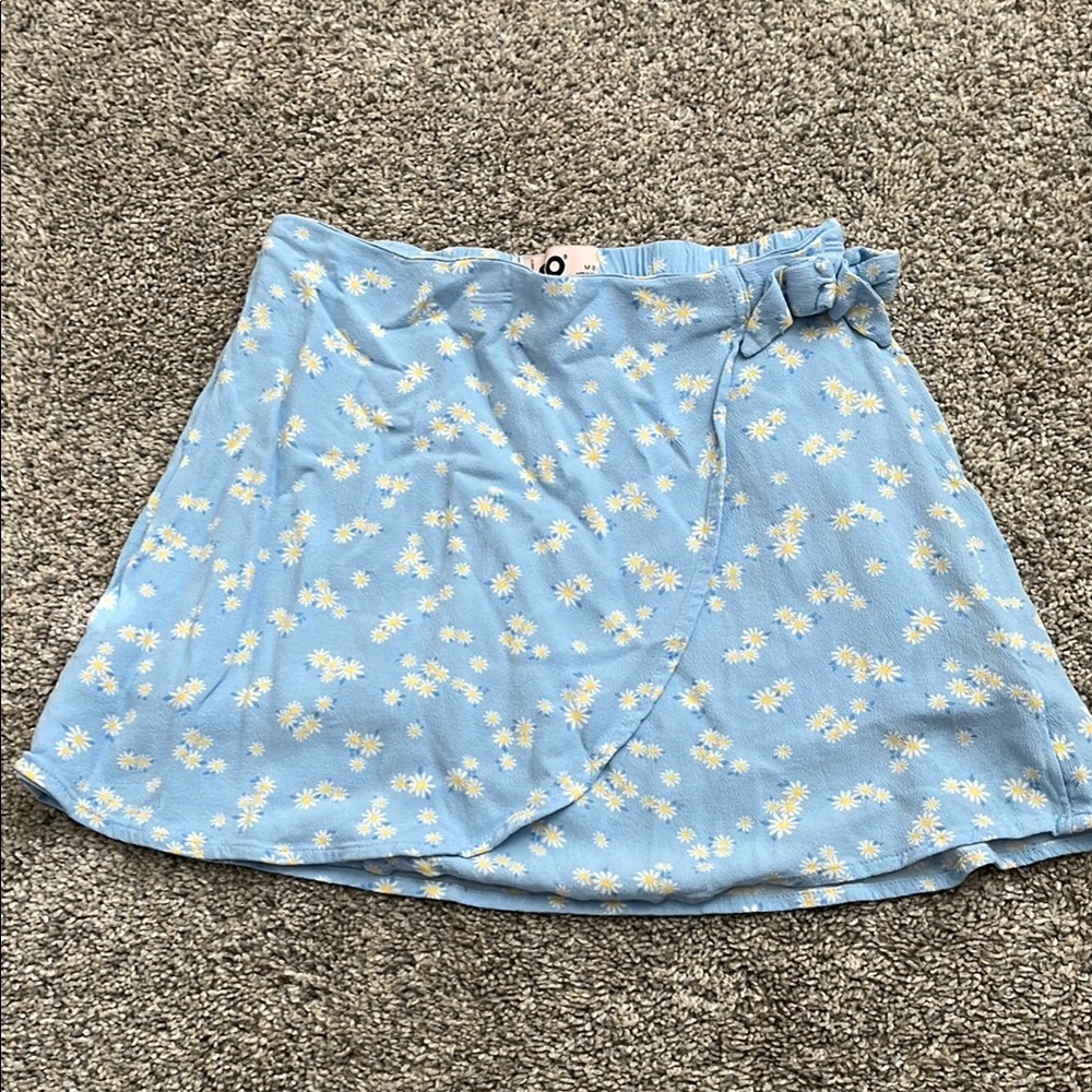 SO Blue and White Wrap Mini Skirt